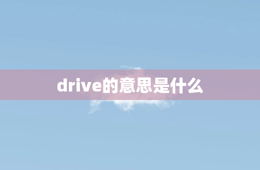 drive的意思是什么